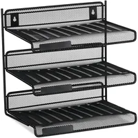 Relaxdays Briefablagen-System schwarz, 3 Fächer