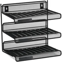 Relaxdays Briefablagen-System schwarz, 3 Fächer