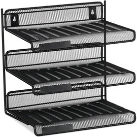 Relaxdays Briefablagen-System schwarz, 3 Fächer