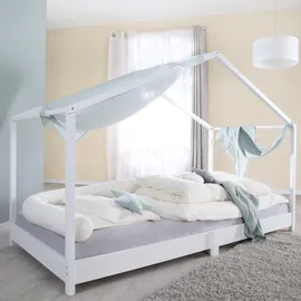 roba Hausbett 90 x 200 cm Massivholz weiß lackiert