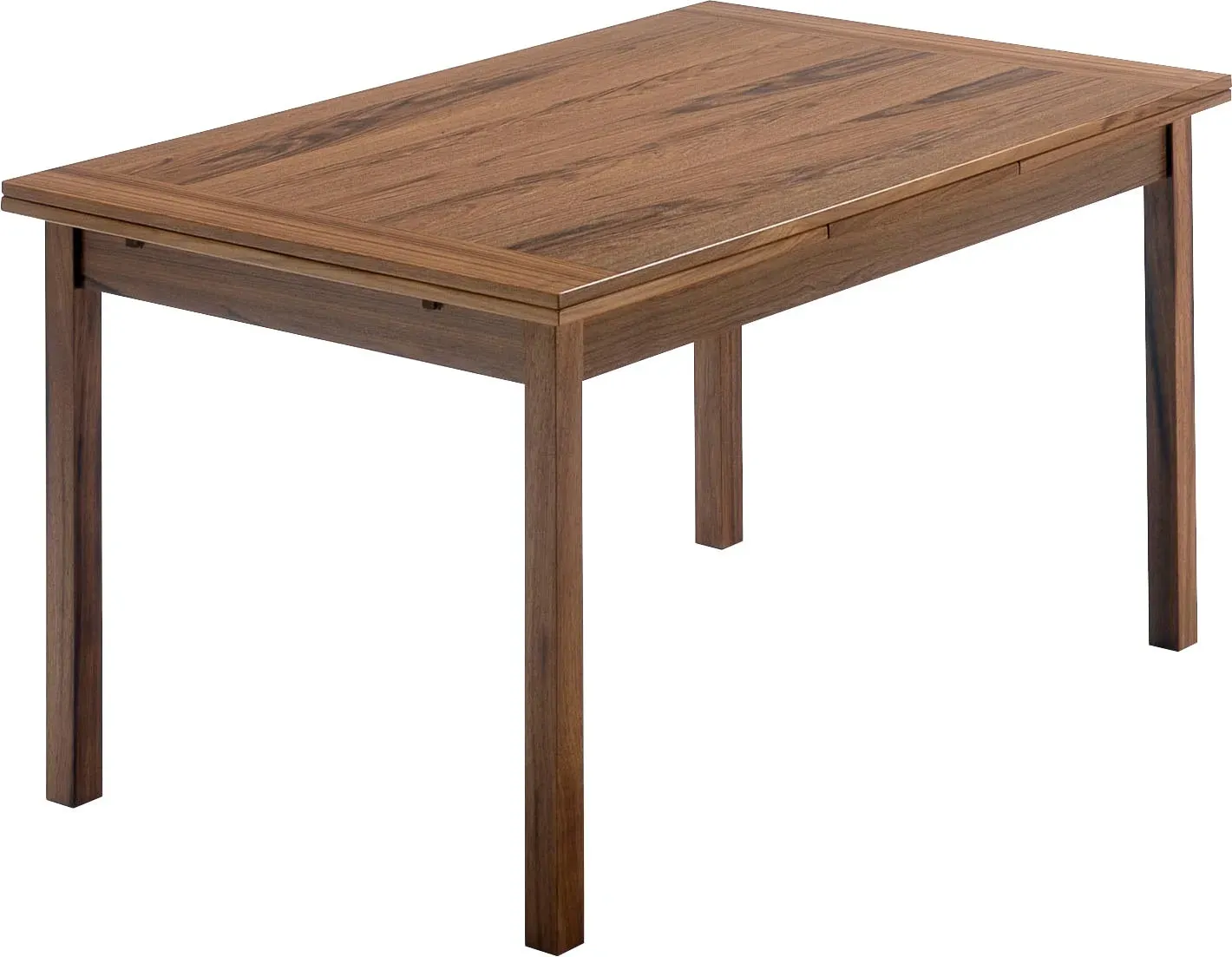 Esstisch HAMMEL FURNITURE "Basic Dinex, schnell innenliegende Einlegeplatten ausziehbar", braun (walnuss), B:140cm H:76cm T:90cm, Tischplatte: Furnier gebeizt und lackiert, Gestell: Massivholz, Tische, Furnier / Massivholz, in zwei Breiten, stabiler dänische Design Tisch