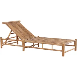 Beliani Ligure Gartenliege 199 x 74 x 72 cm Hellbraun