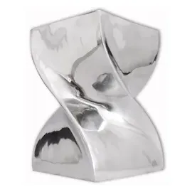 vidaXL Hocker/Beistelltisch Verdrehte Form Silbern Aluminium