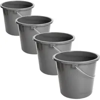 Centi Vielseitige Eimer 4er Set, 10L mit Metallgriff, Messskala,