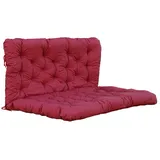 Ambiente Home Ambientehome Palettenauflage Palettenkissen inkl. Rückenteil Sitz/120x80, Rücken 120x60 rot