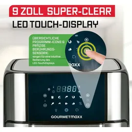 GOURMETmaxx Heißluftfritteuse Digital 12L Edelstahl/schwarz