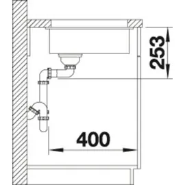 Blanco Subline 160-U InFino Unterbau Becken mittig schwarz (525981)