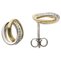 Firetti Paar Ohrstecker »Schmuck Geschenk Gold 333 Ohrschmuck verschlungene Ringe«, mit Brillant - Krappenfassung Firetti gelbgoldfarben-weißgoldfarben