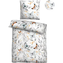Bettwäsche BIBERNA "0474494", weiß, B/L: 155cm x 200cm, , Lyocell, B/L: 80cm x 80cm, Lyocell, Obermaterial: 100% Lyocell (TENCEL), Bettwäsche, natürlicher Rohstoff, schnelltrocknend, angenehm weich, atmungsaktiv