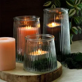 Excellent Houseware Glasbehälter 11 x 11 x 21,2 cm 1-tlg. braun transparent