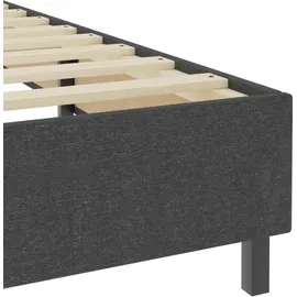 vidaXL Boxspringbett Dunkelgrau Stoff 140x200 cm