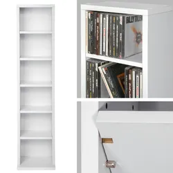 TECTAKE Standregal Medienregal mit 6 Fächern 90x21x20cm