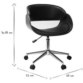 Miliboo Design-Stuhl auf Rollen Schwarz und Nussbaum BENT