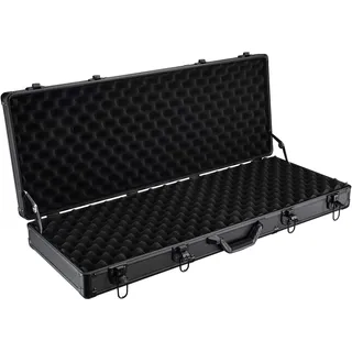 Wiltec Waffenkoffer verschließbar, 84x35,5x11cm, Gewehrkoffer aus Aluminium, Pistolenkoffer mit Klappverschlüssen und Schlüssel