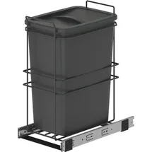 Emuca - Küchenrecyclingbehälter, 35 L, Bodenbefestigung und Handauszug, Anthrazitgrauer Kunststoff