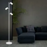 Stehleuchte Stehlampe Leselampe 3-Flammig GU10 Strahler schwenkbar weiß H 154 cm