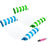 2 Stück Aufblasbare Wasserhängematte, Luftmatratze Pool, 4 in1 Aufblasbare Hänge