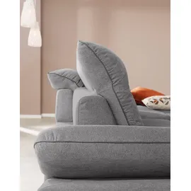 W.Schillig Eckcouch Leder 3-Sitzer Grau