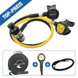 TOP-SET: Cressi Atemreglerset AC2/COMPACT inkl. Octopus, Tache, Fin...