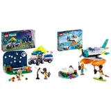 LEGO Friends Sterngucker-Campingfahrzeug Set & Friends Seerettungsflugzeug, Flugzeug-Spielzeug