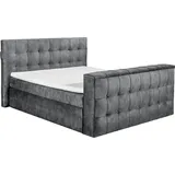 Set One by Musterring Boxspringbett »Richmond«, mit Duo-Matratze (H2/H3), versenkbarer TV-Halterung (bis 40 Zoll) und Fernbedienung. Wahlweise mit/ohne Bettkasten, grau