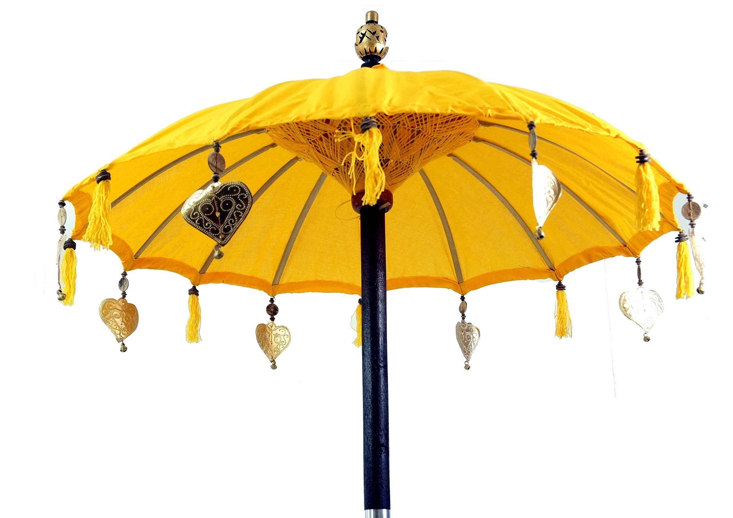 GURU SHOP Zeremonienschirm, Asiatischer Dekoschirm - Gelb, 250x190x190 cm, Zier- & Sonnenschirme