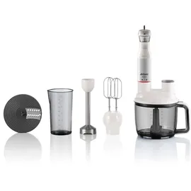 Arzum 1000W Multi Blender Set Stabmixer Pürierstab Handmixer Zerkleinern Weiß -