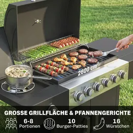 Outsunny Gasgrill 17,8 KW schwarz