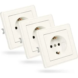 Absina Schuko-Steckdose 3x Unterputz Weiß 3 St.