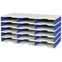 Styro Sortierablage Trio 15 Fächer H363xB723xT331mm Polystyrol grau/blau
