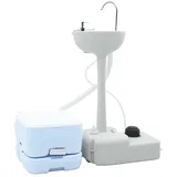 vidaXL Camping Toiletten-Set 2 Pcs Blau und Weiß