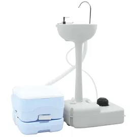 vidaXL Camping Toiletten-Set 2 Pcs Blau und Weiß
