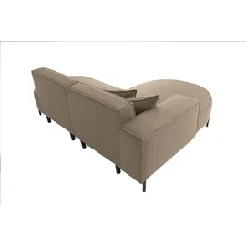 WFL GROUP Ecksofa Hana Loft 3-Sitzer Ecke Links Boucle Dunkelbeige 241/80/168 cm