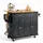 Vevor Kücheninselwagen, 110 cm mobiler Wagen mit Holzplatte und Lagerschrank, Rolltisch mit Klappplatte, Gewürzregal, Handtuchhalter, verstellbarem Regal, Schublade und Haken, tragbare Inseln Rollbar