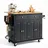 Vevor Kücheninselwagen, 110 cm mobiler Wagen mit Holzplatte und Lagerschrank, Rolltisch mit Klappplatte, Gewürzregal, Handtuchhalter, verstellbarem Regal, Schublade und Haken, tragbare Inseln Rollbar
