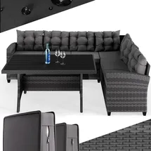 CASARIA Ecklounge Set Polyrattan grau