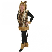 Krause & Sohn Kostüm Tiger Lady Leyla, Gr. L, Kleid mit Stulpen, Raubtier Katze Fasching
