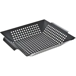 SANTOS Gemüsekorb XL / Grillwok schwarz | 30,5 x 30,5 cm