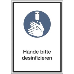 Marahrens Aufkleber / Hinweisschild »Hände desinfizieren« 13 x 18,5 cm, 10 Stück