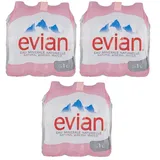 18x Evian Natürliches Mineralwasser,Wenig Natrium,PET-Einwegflasche 1Lt