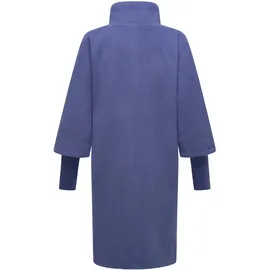 Navahoo modischer Damen Übergangsmantel in Woll-Optik Trenchcoat mit Rippstrick-Ärmeln Polarblüte 14 Blue Violet Gr. XS - XS