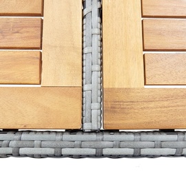 vidaXL 9-tlg. Garten-Bar-Set Poly Rattan und Akazienholz Grau
