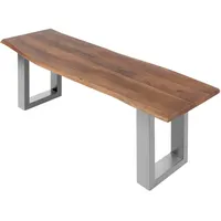 Loreno® SAM Sitzbank, Braun, Holz, Echtholz,Akazie, Rechteckig,Rechteckig, U-Form, 160x40x42