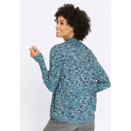 Classic Basics Strickjacke in Türkis-Himmelblau-Meliert 56