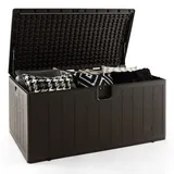 GIANTEX Auflagenbox wasserdicht XXL 492 Liter, Gartenbox Kissenbox Kissentruhe abschließbar, Aufbewahrungsbox mit Deckel & Hydraulischer Aufzugshaube, Terrassenbox 127 x 73 x 64 cm