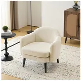 LuxusKollektion Cocktailsessel Sessel Cocktailsessel Loungesessel Wohnzimmer Cord-stoff Beige