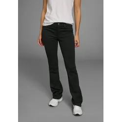 Bootcuthose LAURA SCOTT, Damen, Gr. 38, N-Gr, schwarz, Milano Rib, Obermaterial: 76% Polyester, 20% Viskose, 4% Elasthan, unifarben, feminin, bootcut fit lang, Hosen 5-Pocket-Hose, aus Jersey-Qualität