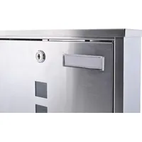 MT MALATEC Moderner Briefkasten Edelstahl Grau inkl. Zeitungsfach