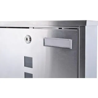 MT MALATEC Moderner Briefkasten Edelstahl Grau inkl. Zeitungsfach