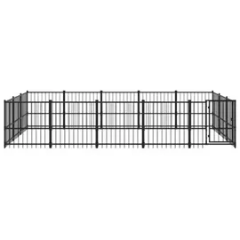 vidaXL Hundezwinger 14,11 m2 Stahl Schwarz